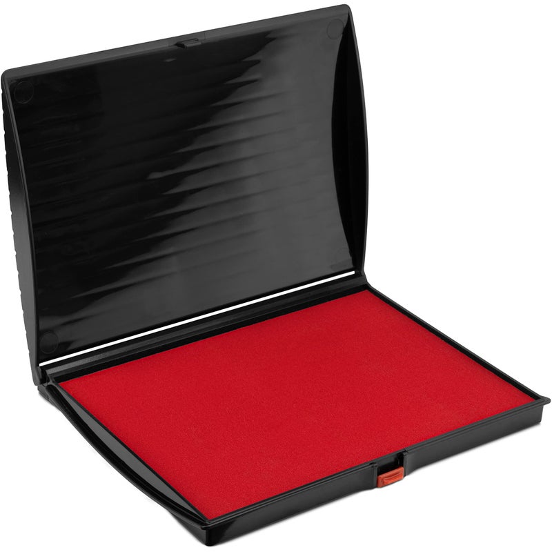 Rubber Stamp Creation Large Premium Red Ink Stamp Pad - 5" by 7" - Quality Felt Pad - Image 1